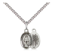 Miraculous Medal Sterling Silver Necklace with 18” Chain