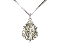 Sterling Miraculous Medal With 18