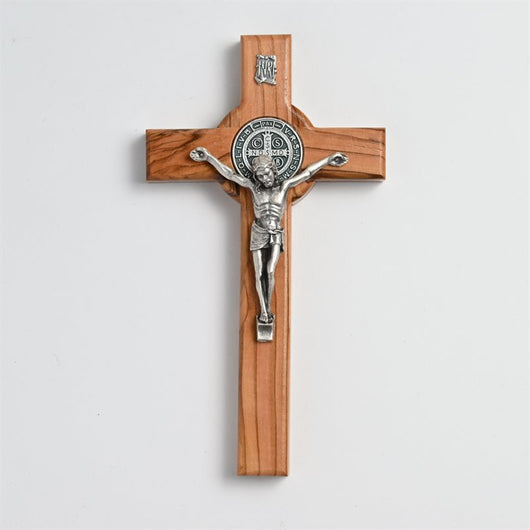 St. Benedict Olive Wood Crucifix 6 1/4 Inch