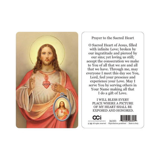 OCI Sacred Heart Jesus Prayer and Resin Medal