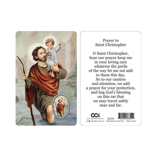 OCI Saint Christopher Prayer Card and Resin Medal