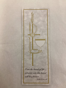 Parchment Communion Bookmark - I am the bread of life…. Whoever eats this bread will live forever. John 6:35-58