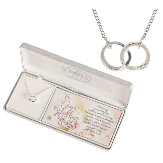 Cana Wedding Rings Necklace - Silver Plated with 18 inch Chain