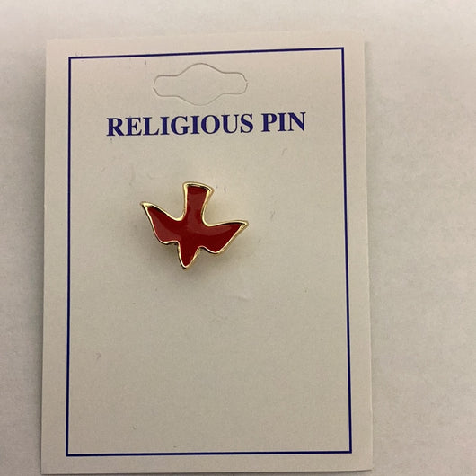 Gold Colored with Red Enamel Lapel Pin