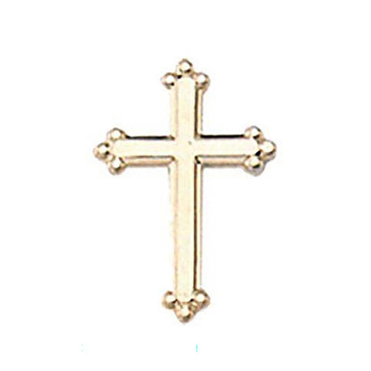 Gold Colored Budded Cross Lapel Pin