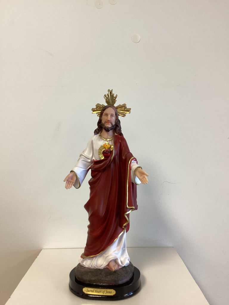 Sacred Heart of Jesus Statue - Luciana Series, 12”, with Wooden Base ...