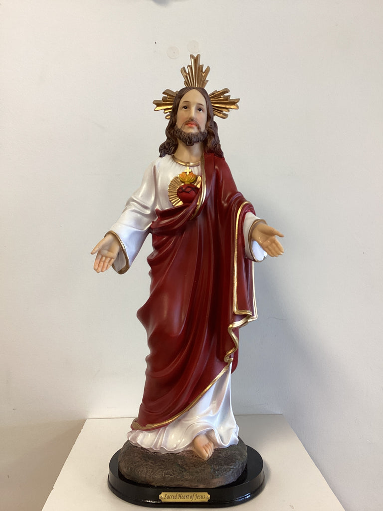 Sacred Heart of Jesus Statue - Luciana Series, 18”, with Wooden Base ...