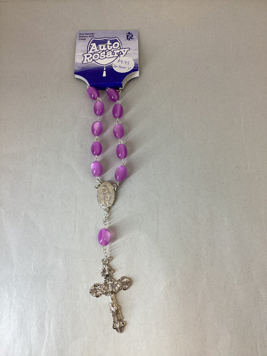 Mauve Cat’s Eye Auto Rosary