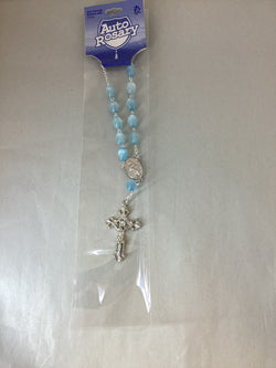 Light Blue Cat’s Eye Auto Rosary