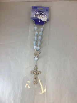 Pale Blue Cat’s Eye Auto Rosary