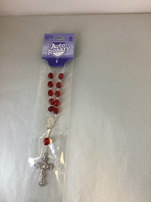 Red Cat’s Eye Auto Rosary