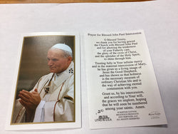 Blessed John Paul Intercession Paper Prayer Card