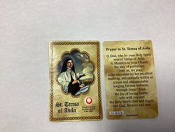 Lumen Mundi Saint Teresa of Avila Relic Prayer Card