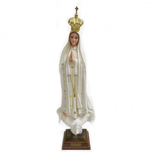 Our Lady of Fatima Statue, 17.5”, Traditional Color with Glitter