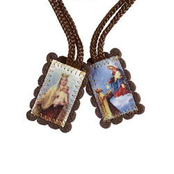 Mini Brown Wool Scapular