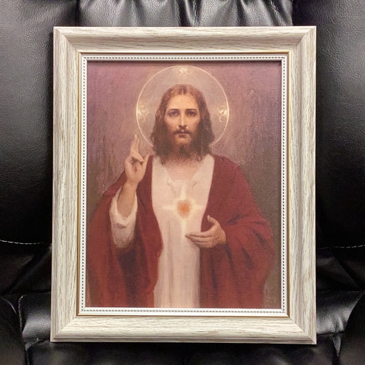 Sacred Heart of Jesus Framed Canvas Print 8in. By 10 in.