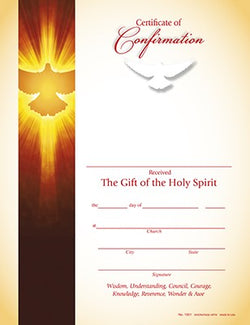 Hermitage Art - All Of Them Were Filled With The Holy Spirit - Confirmation Certificate