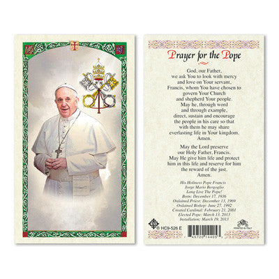 Pope Francis Prayer Card – Veritas Catholic Books & Gifts