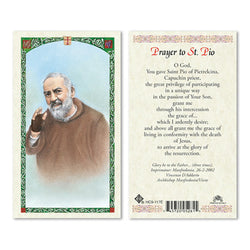 Saint Padre Pio Prayer Card