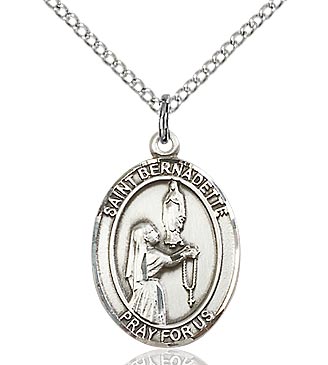 BLISS - Saint Bernadette Sterling Silver Medal and Chain