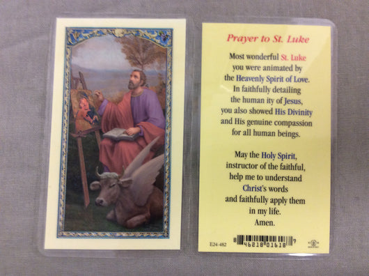 Saint Luke Prayer Card – Veritas Catholic Books & Gifts