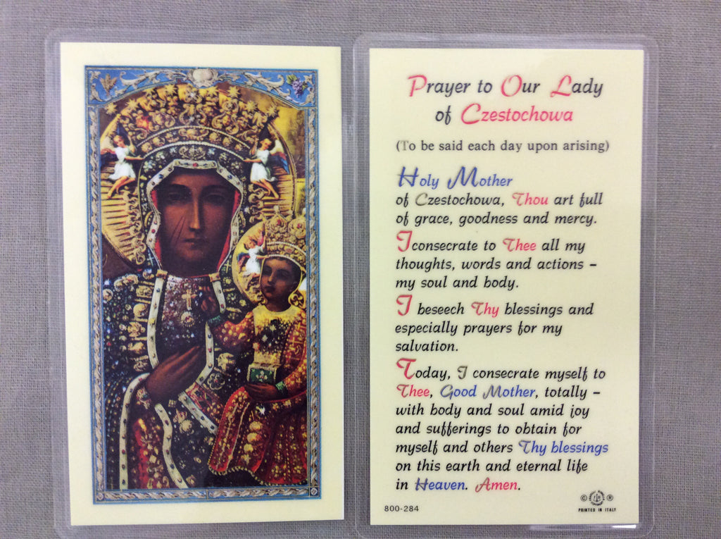 Our Lady of Czestochowa Prayer Card – Veritas Catholic Books & Gifts