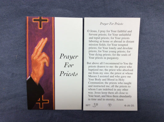 Prayer for Priests Paper Prayer Card