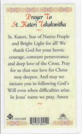 Saint Kateri Tekakwitha Prayer Card