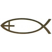 Monticelli Faith Symbol Jesus Fish with small cross